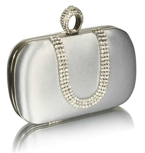 silver satin clutch bag